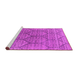 Sideview of Machine Washable Oriental Pink Industrial Rug, wshurb1662pnk