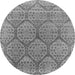 Round Oriental Gray Industrial Rug, urb1662gry