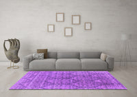 Machine Washable Oriental Purple Industrial Rug, wshurb1662pur