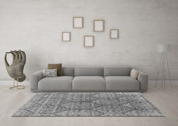 Machine Washable Oriental Gray Industrial Rug in a Living Room,, wshurb1662gry