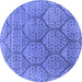 Round Oriental Blue Industrial Rug, urb1662blu