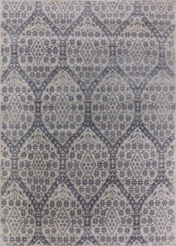 Mid-Century Modern Silver Pink Oriental Rug, urb1662