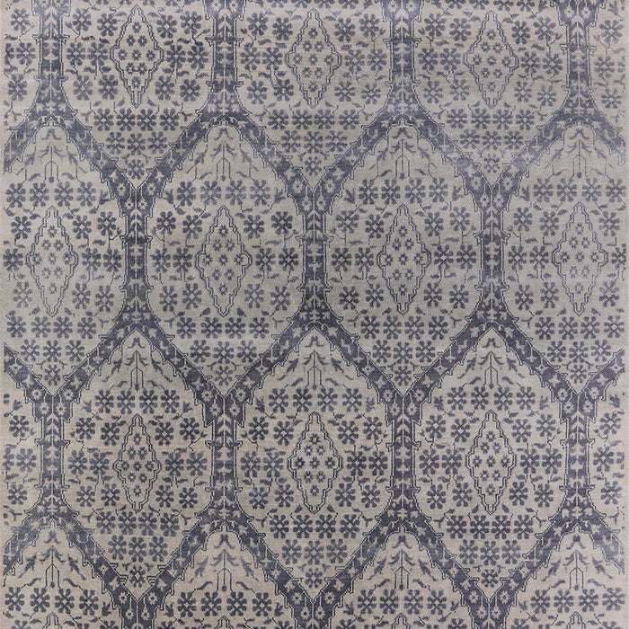 Mid-Century Modern Silver Pink Oriental Rug, urb1662