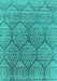 Machine Washable Oriental Turquoise Industrial Area Rugs, wshurb1662turq