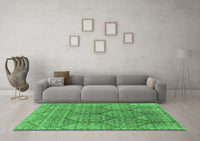 Machine Washable Oriental Emerald Green Industrial Rug, wshurb1662emgrn