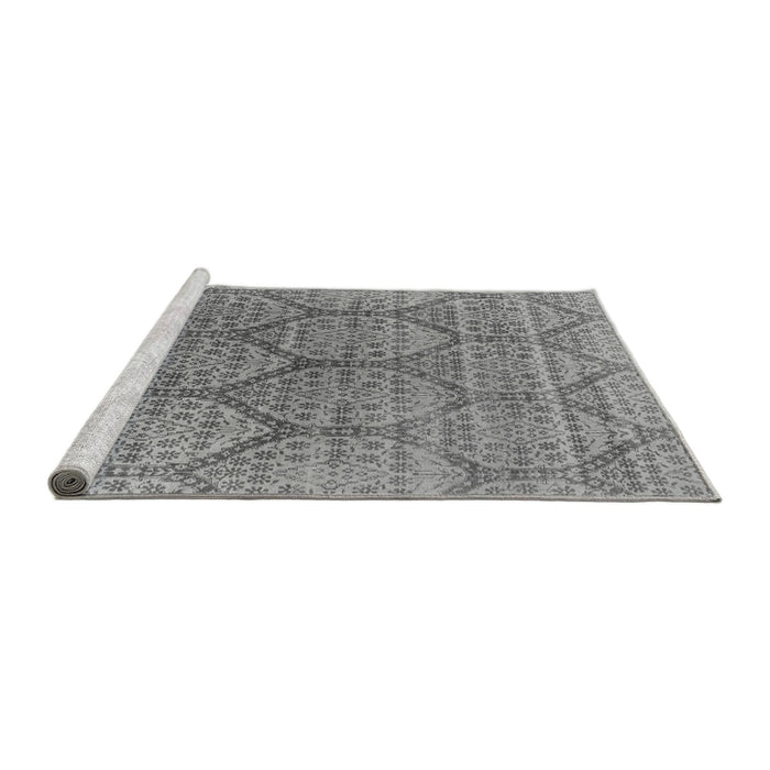 Sideview of Machine Washable Oriental Gray Industrial Rug, wshurb1662gry