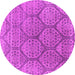 Round Oriental Pink Industrial Rug, urb1662pnk