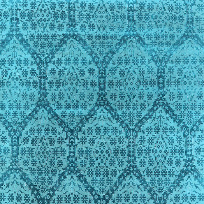 Machine Washable Oriental Light Blue Industrial Rug, wshurb1662lblu