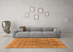 Machine Washable Oriental Orange Industrial Area Rugs in a Living Room, wshurb1662org