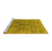 Sideview of Machine Washable Oriental Yellow Industrial Rug, wshurb1662yw