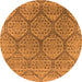 Round Oriental Orange Industrial Rug, urb1662org