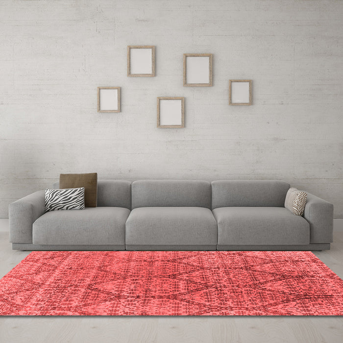 Industrial Red Washable Rugs