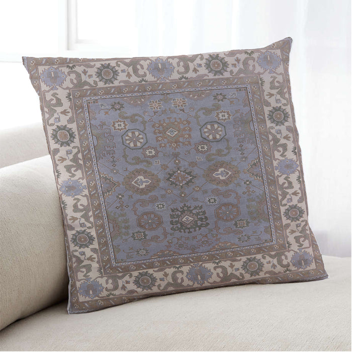 Lifestyle Image of Mid-Century Modern Urban Square Puce Purple Throw Pillow, 18 inch by 18 inch, pwurb1663