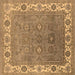 Square Machine Washable Oriental Brown Industrial Rug, wshurb1663brn