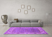 Machine Washable Oriental Purple Industrial Rug, wshurb1663pur