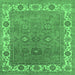 Square Oriental Emerald Green Industrial Rug, urb1663emgrn