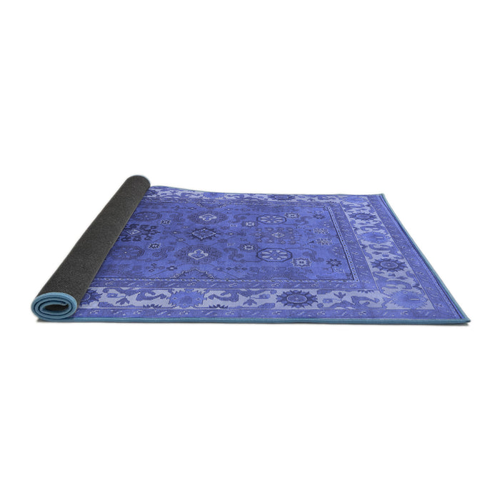 Sideview of Oriental Blue Industrial Rug, urb1663blu