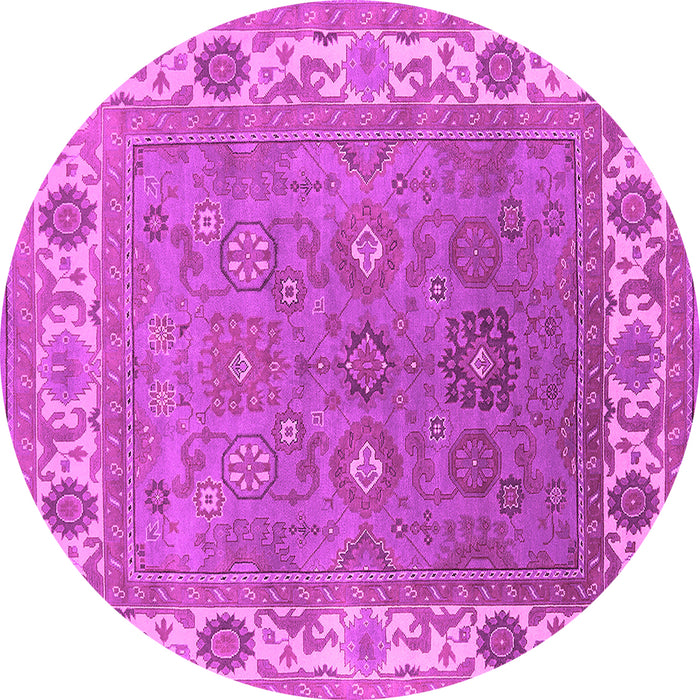 Round Oriental Pink Industrial Rug, urb1663pnk