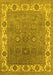 Machine Washable Oriental Yellow Industrial Rug, wshurb1663yw