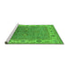 Sideview of Machine Washable Oriental Green Industrial Area Rugs, wshurb1663grn