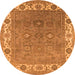 Round Oriental Orange Industrial Rug, urb1663org