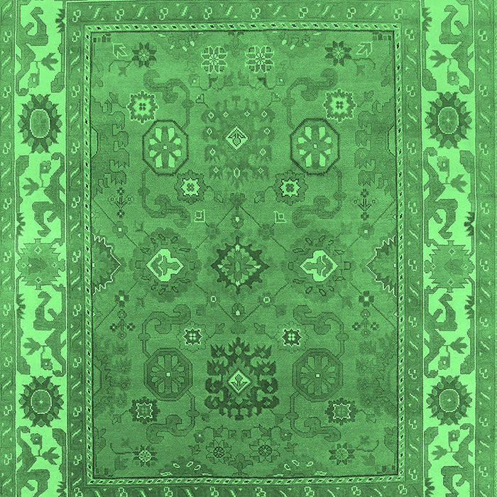 Machine Washable Oriental Emerald Green Industrial Area Rugs, wshurb1663emgrn