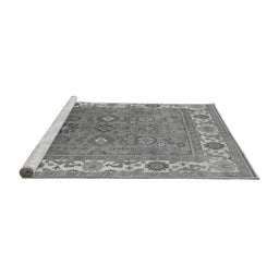 Sideview of Machine Washable Oriental Gray Industrial Rug, wshurb1663gry