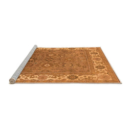 Sideview of Machine Washable Oriental Orange Industrial Area Rugs, wshurb1663org