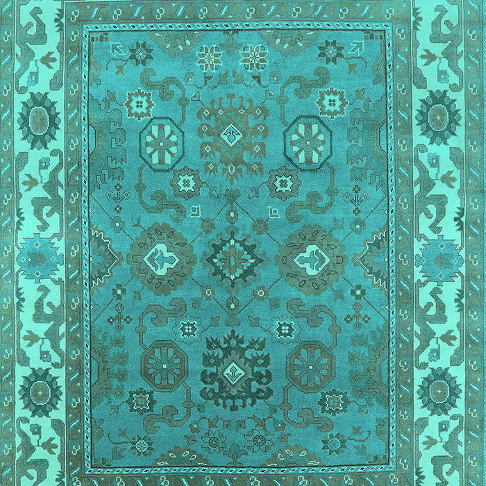 Machine Washable Oriental Turquoise Industrial Area Rugs, wshurb1663turq