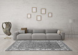 Machine Washable Oriental Gray Industrial Rug in a Living Room,, wshurb1663gry