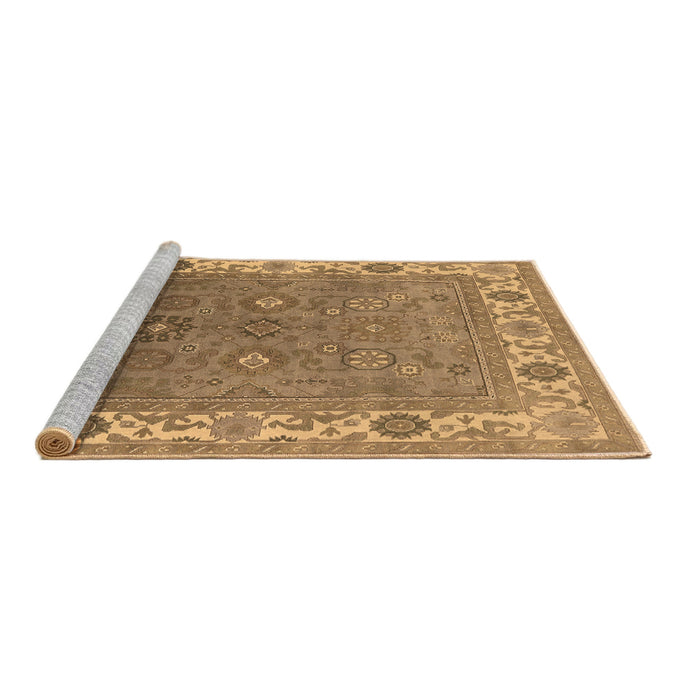 Sideview of Machine Washable Oriental Brown Industrial Rug, wshurb1663brn