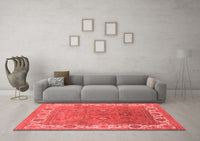 Machine Washable Oriental Red Industrial Rug, wshurb1663red