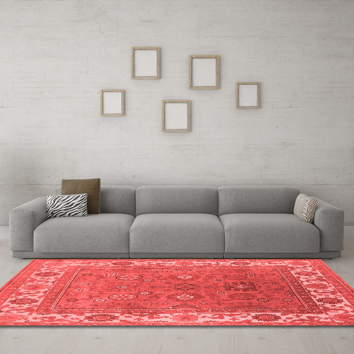 Industrial Red Washable Rugs