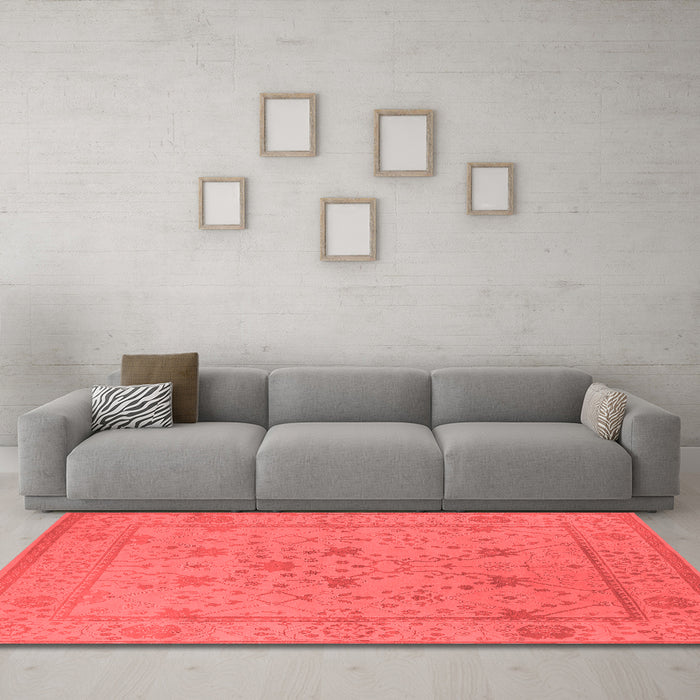 Industrial Red Washable Rugs