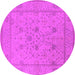 Round Oriental Pink Industrial Rug, urb1664pnk