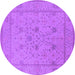 Round Oriental Purple Industrial Rug, urb1664pur