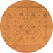 Round Oriental Orange Industrial Rug, urb1664org