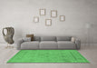 Machine Washable Oriental Emerald Green Industrial Area Rugs in a Living Room,, wshurb1664emgrn