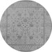 Round Oriental Gray Industrial Rug, urb1664gry