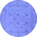 Round Oriental Blue Industrial Rug, urb1664blu