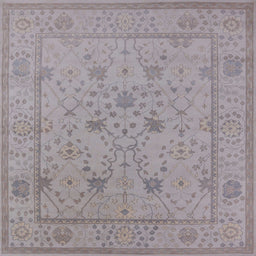 Square Mid-Century Modern Dark Gray Oriental Rug, urb1664