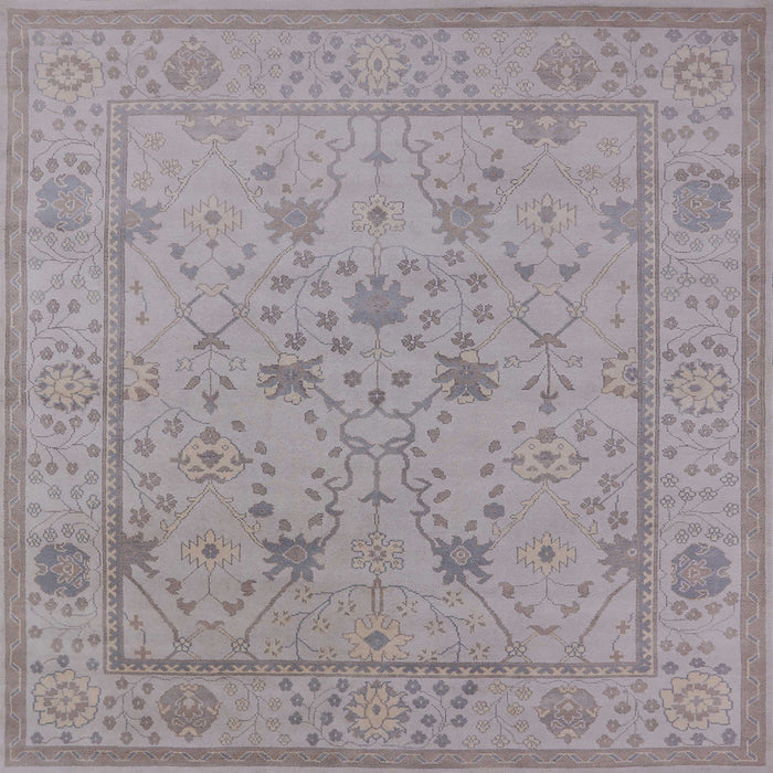 Square Mid-Century Modern Dark Gray Oriental Rug, urb1664