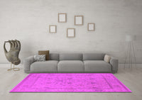 Machine Washable Oriental Pink Industrial Rug, wshurb1664pnk