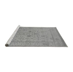 Sideview of Machine Washable Oriental Gray Industrial Rug, wshurb1664gry