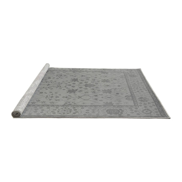 Sideview of Machine Washable Oriental Gray Industrial Rug, wshurb1664gry