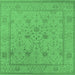 Square Oriental Emerald Green Industrial Rug, urb1664emgrn