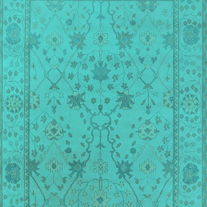 Machine Washable Oriental Turquoise Industrial Area Rugs, wshurb1664turq