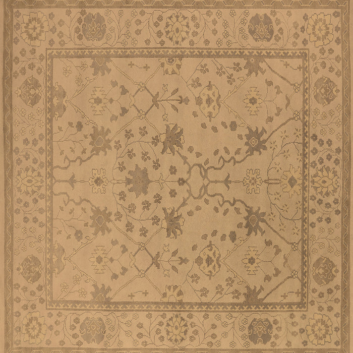 Square Machine Washable Oriental Brown Industrial Rug, wshurb1664brn