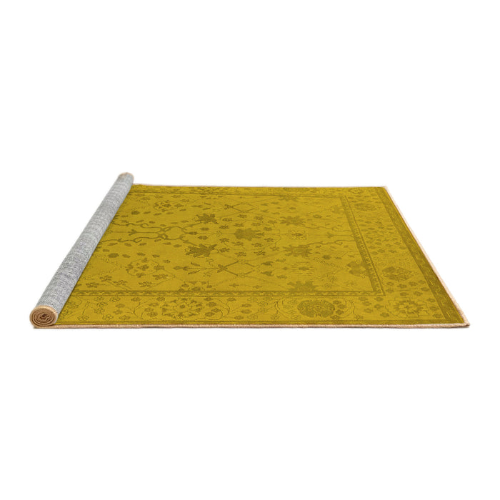 Sideview of Machine Washable Oriental Yellow Industrial Rug, wshurb1664yw