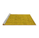 Sideview of Machine Washable Oriental Yellow Industrial Rug, wshurb1664yw